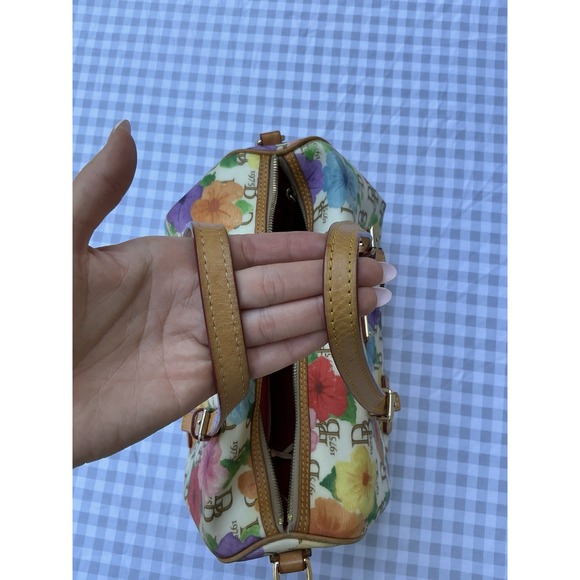 Dooney & Bourke Hibiscus Floral Barrel Bag Purse Shoulder Bag Read - Picture 9 of 12